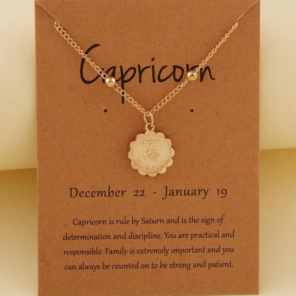 gold tone horoscope pendant boho necklace - Picture 10 of 14